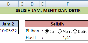 Cara Menghitung Selisih Jam Berdasarkan Pilihan Dari Option Button Dalam Excel